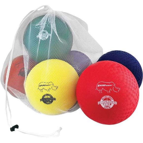 Playground Ball Set: Six Large Rhino Skin Soft Inflatable Balls for Kids Outdoor - Picture 4 of 7